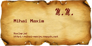 Mihai Maxim névjegykártya